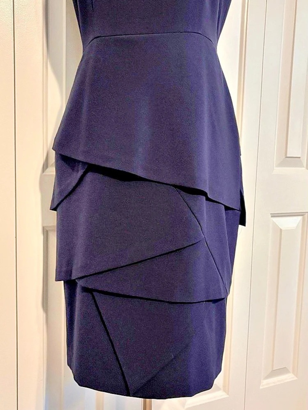 CALVIN KLEIN Navy Blue Layered Midi Dress - Picture 4 of 5